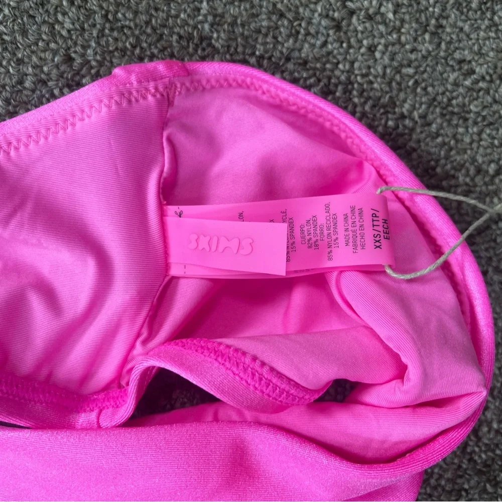 NWT Skims Swim Bandeau Bikini Top, Size XXS Pink‎ Taffy